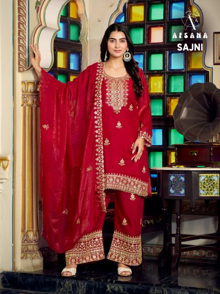 Sajni Vol 2 By Afsana Fandy Satin Readymade Suits 